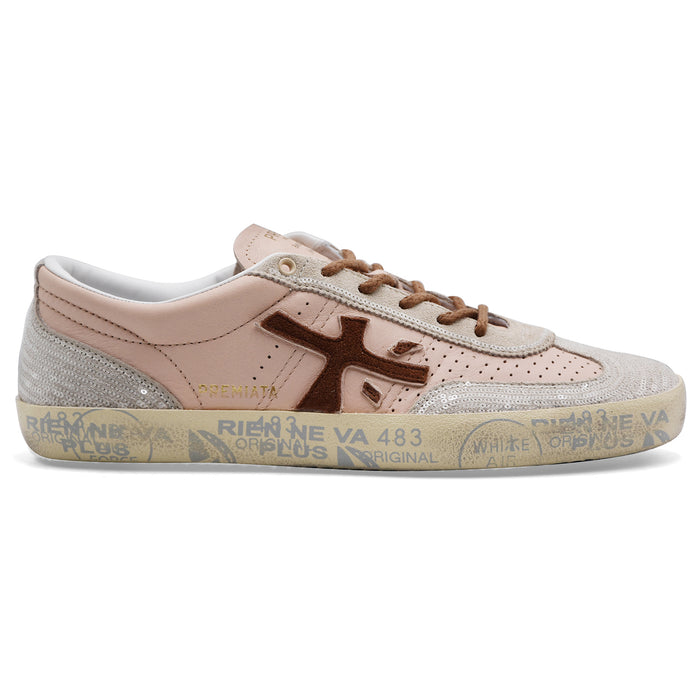 Premiata Sneakers Donna DAVIDD 8293 In Pelle Rosa E Paillettes