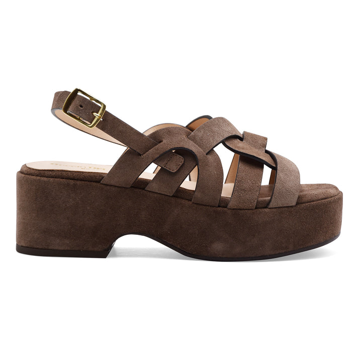 Sandali Duccio Del Duca Donna DD124 Morbido Camoscio Espresso