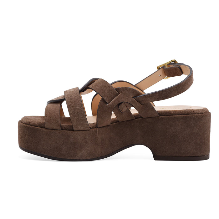 Sandali Duccio Del Duca Donna DD124 Morbido Camoscio Espresso