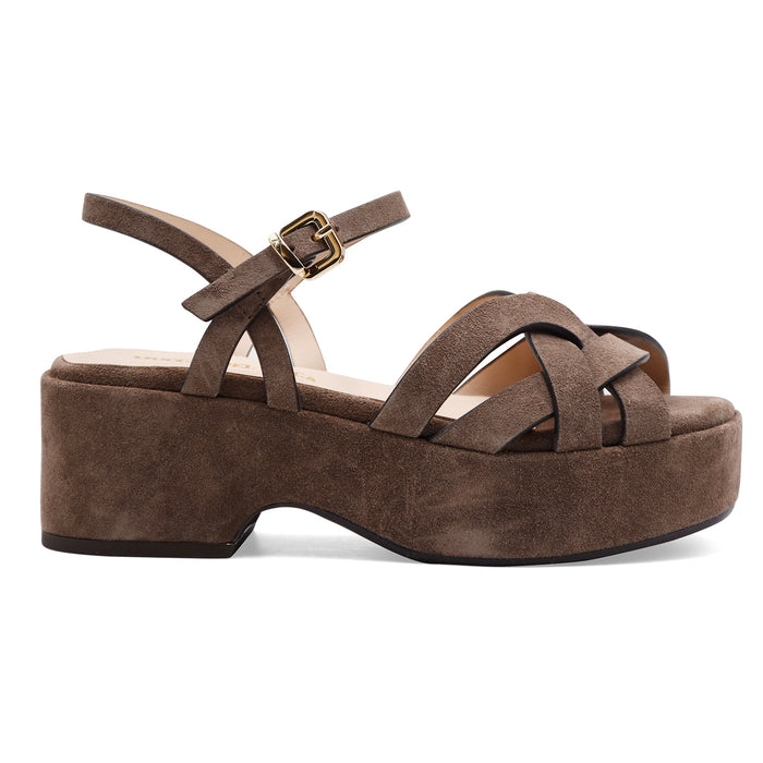 Duccio Del Duca Sandali Donna DD140 In Vero Camoscio Espresso