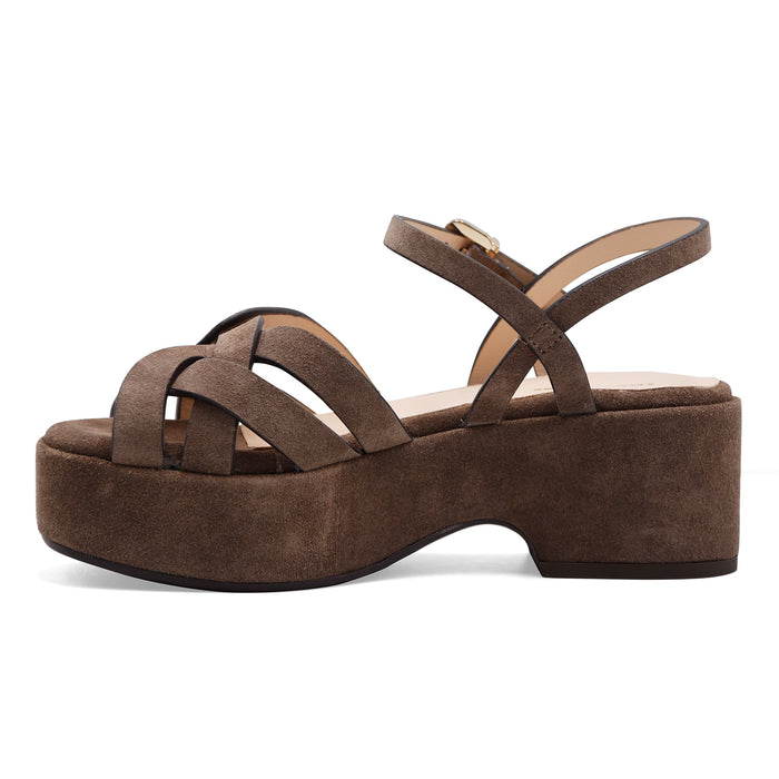 Duccio Del Duca Sandali Donna DD140 In Vero Camoscio Espresso