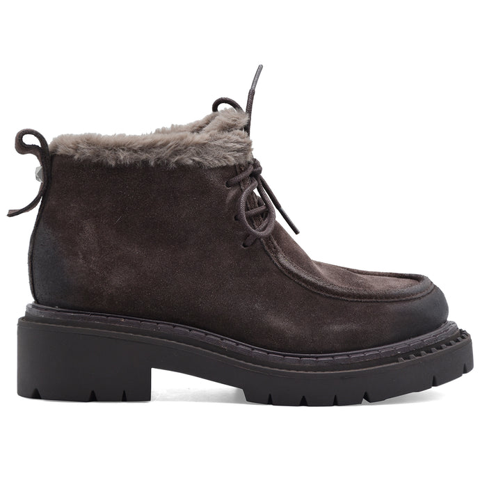 Allacciata Ash Demi Donna Pelle Scamosciata Marrone Testa Moro