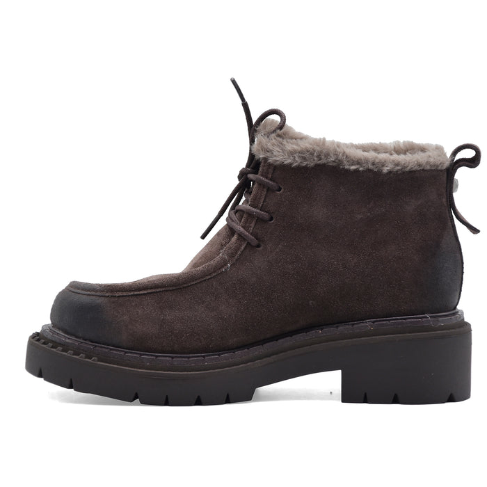 Allacciata Ash Demi Donna Pelle Scamosciata Marrone Testa Moro