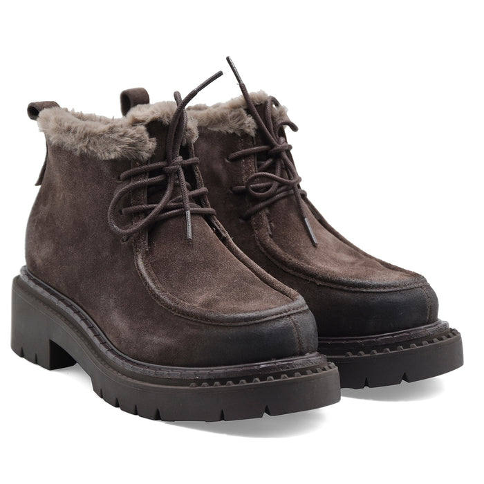 Allacciata Ash Demi Donna Pelle Scamosciata Marrone Testa Moro