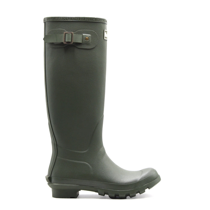 Stivali Barbour Bede Donna In Gomma Verde Con Logo In Bianco