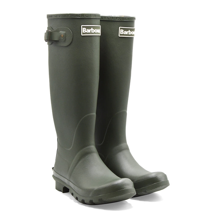 Stivali Barbour Bede Donna In Gomma Verde Con Logo In Bianco