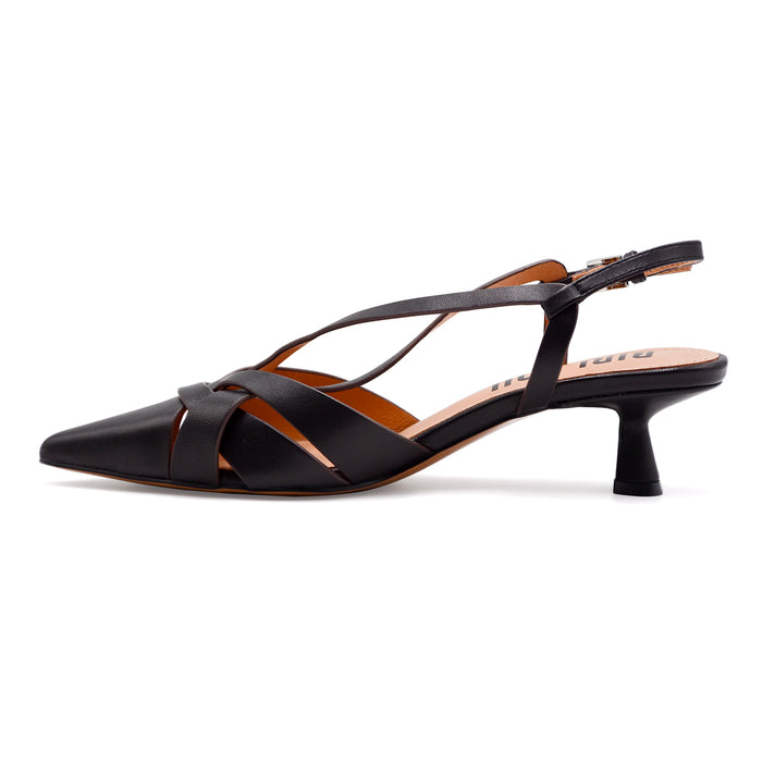 Bibi Lou Donna Slingback NOLIA PUMP Nero Con Silhouette A Punta