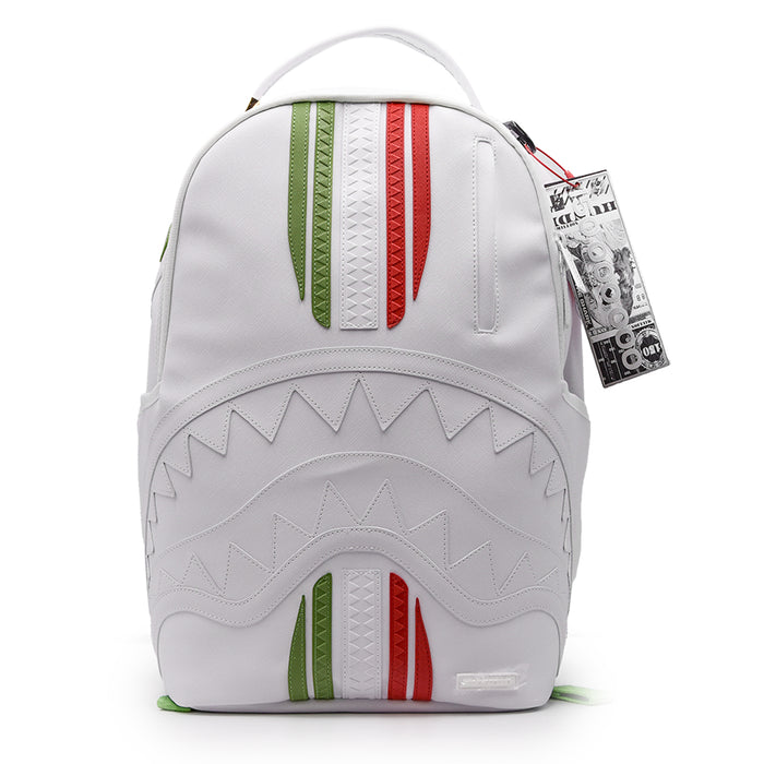 Sprayground Italy Racing Backpack White Racing Inspired Style