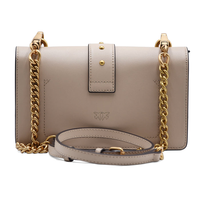 Borsa Pinko Love Bag One Small Beige Antique Gold Strutturata