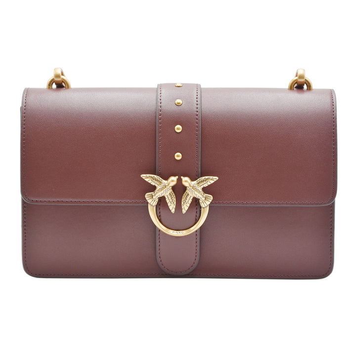 Borsa Pinko Love One Classic Borgogna Antique Gold Love Birds