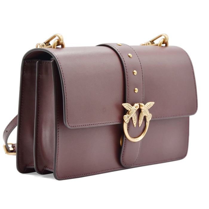 Borsa Pinko Love One Classic Borgogna Antique Gold Love Birds