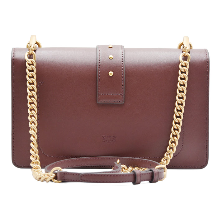 Borsa Pinko Love One Classic Borgogna Antique Gold Love Birds