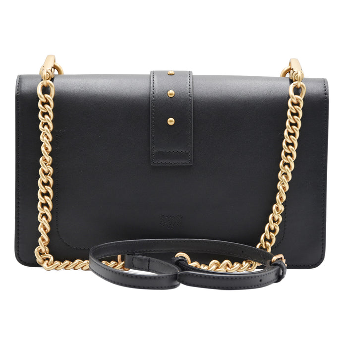 Borsa Donna Pinko Love One Classic Nero Antique Gold Morbida
