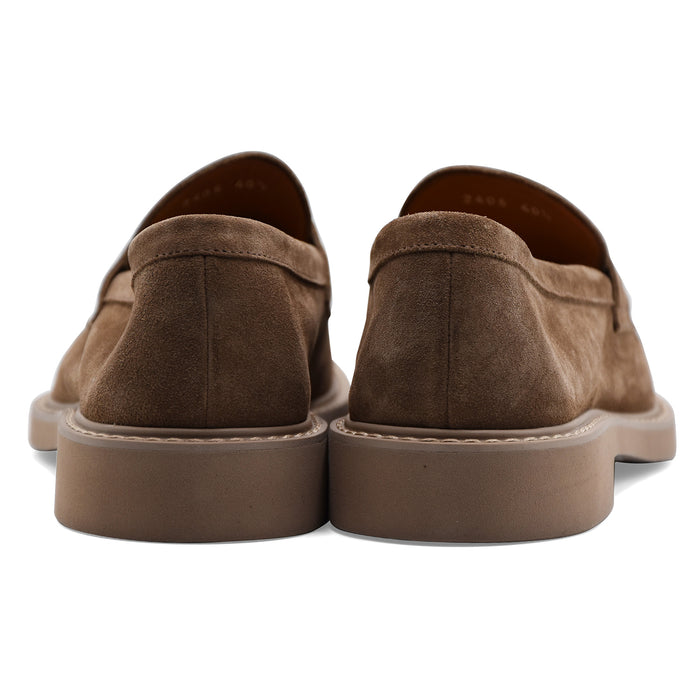 Mocassini Doucal's Uomo Pelle Scamosciata Beige Made In italy