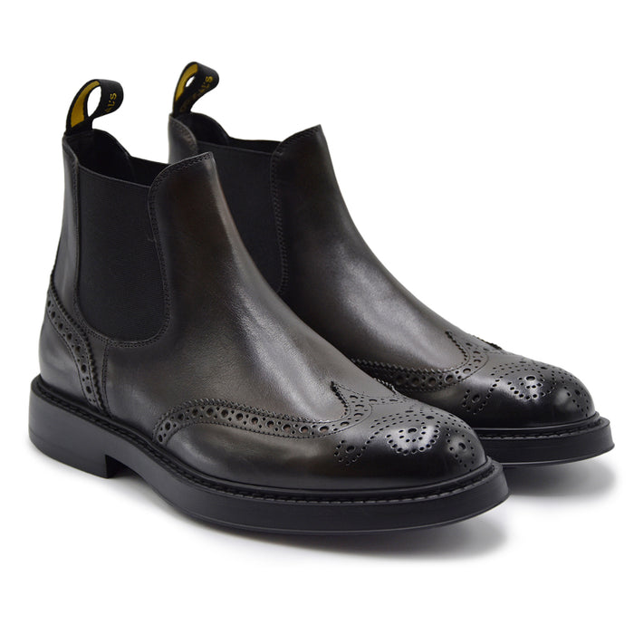 Beatles Doucal's Uomo Pelle Asfalto Stile Elegante Senza Tempo