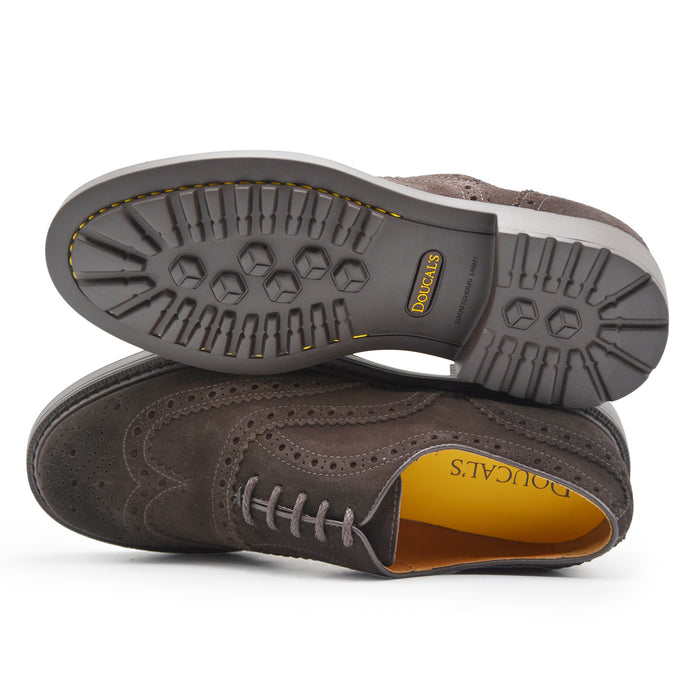 Stringate Doucal's Uomo Coda Di Rondine Camoscio Testa Di Moro