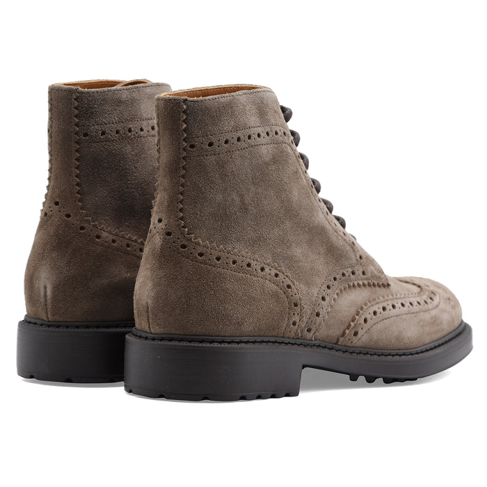 Anfibio Doucal's Uomo In Pelle Scamosciata Beige Motivo Brogue