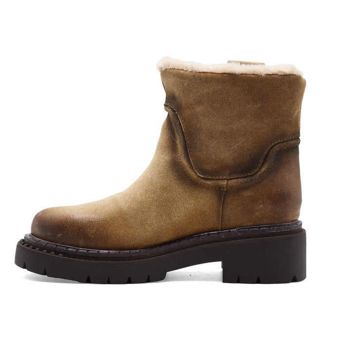 Stivaletti Ash Donna Dune Fur In Suede Marrone Fandango Eggnug