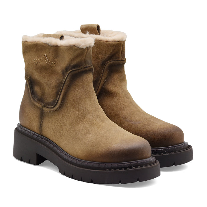Stivaletti Ash Donna Dune Fur In Suede Marrone Fandango Eggnug