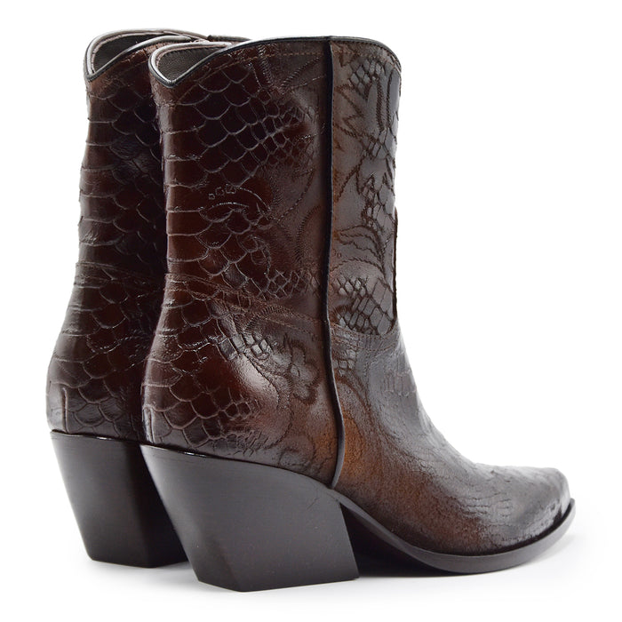 Stivaletti Texani Elena Iachi Donna Stampa Pitone Isidoro Noce
