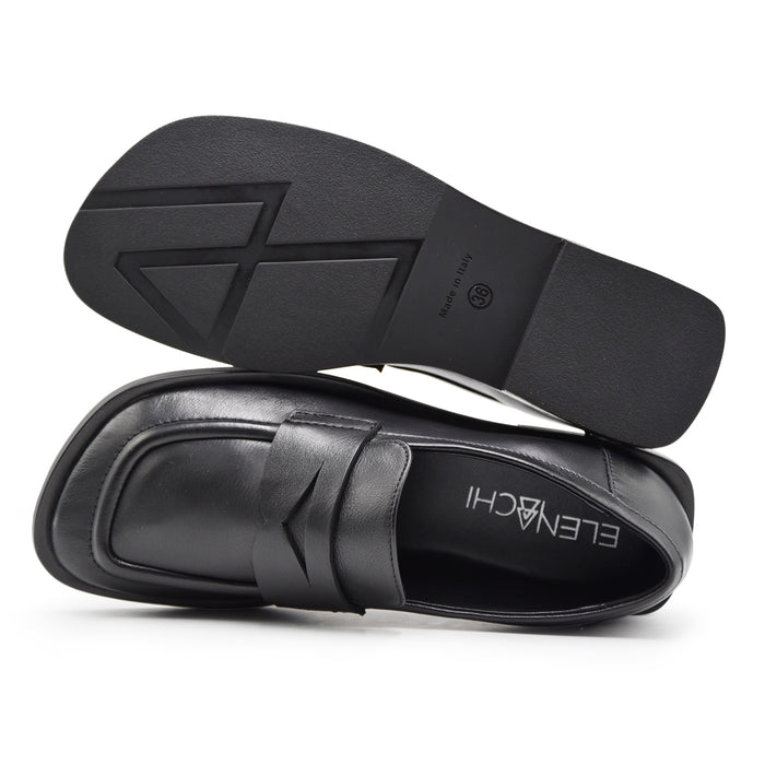 Mocassini Elena Iachi Donna Nero In Pelle Design Contemporaneo