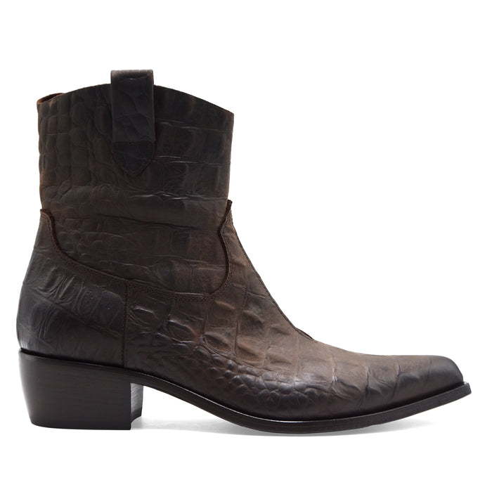 Texani Elena Iachi Donna E4590-C Marrone Effetto Coccodrillo