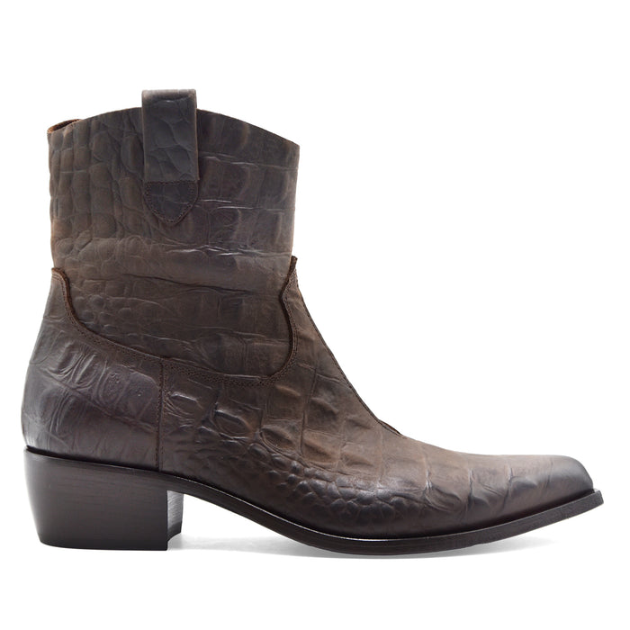 Texani Elena Iachi Donna E4590-C Marrone Effetto Coccodrillo