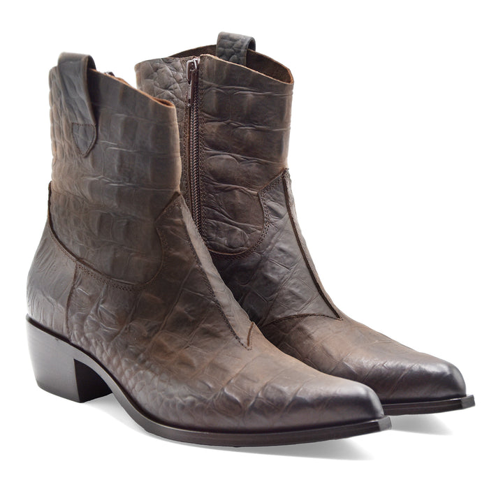 Texani Elena Iachi Donna E4590-C Marrone Effetto Coccodrillo