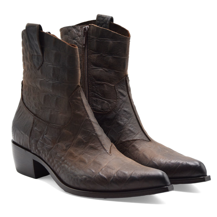 Texani Elena Iachi Donna E4590-C Marrone Effetto Coccodrillo