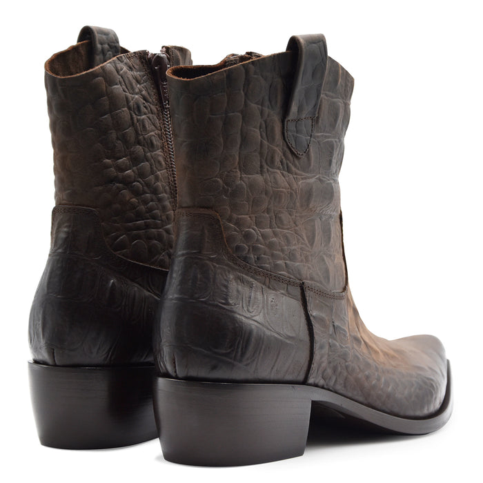Texani Elena Iachi Donna E4590-C Marrone Effetto Coccodrillo