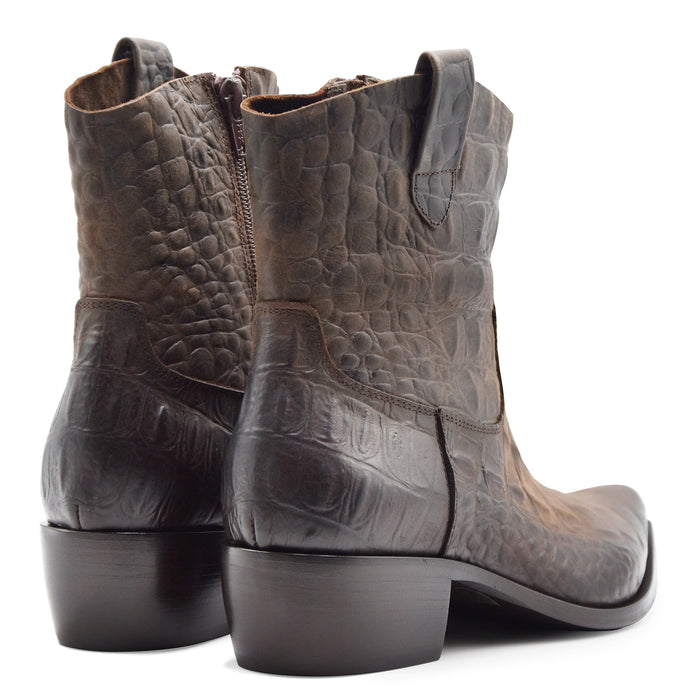 Texani Elena Iachi Donna E4590-C Marrone Effetto Coccodrillo