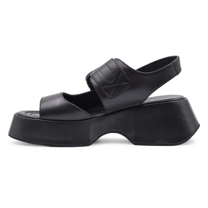 Elvio Zanon Women's Sandals EB1206X Black Memory Foam Insole