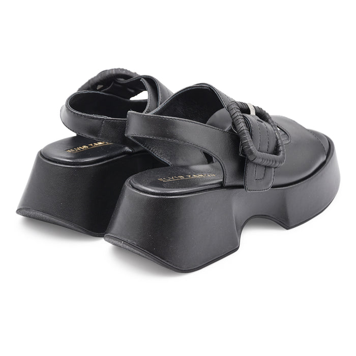 Elvio Zanon Women's Sandals EB1206X Black Memory Foam Insole