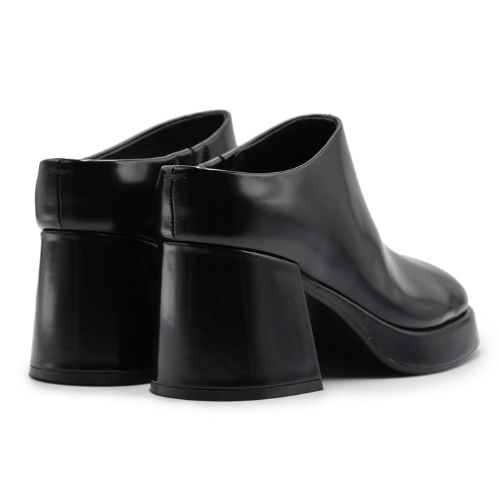 Sabot Donna Elvio Zanon Nero In Pelle Con Plateau E Tacco Largo