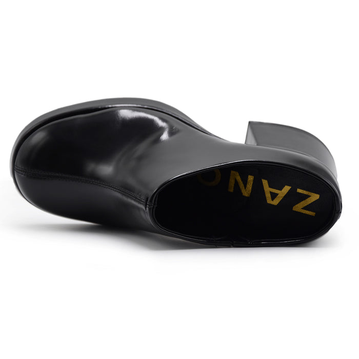 Sabot Donna Elvio Zanon Nero In Pelle Con Plateau E Tacco Largo