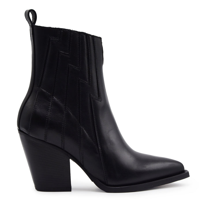 Texani Elvio Zanon Zip Laterale Nero In Pelle Con Tacco Comodo