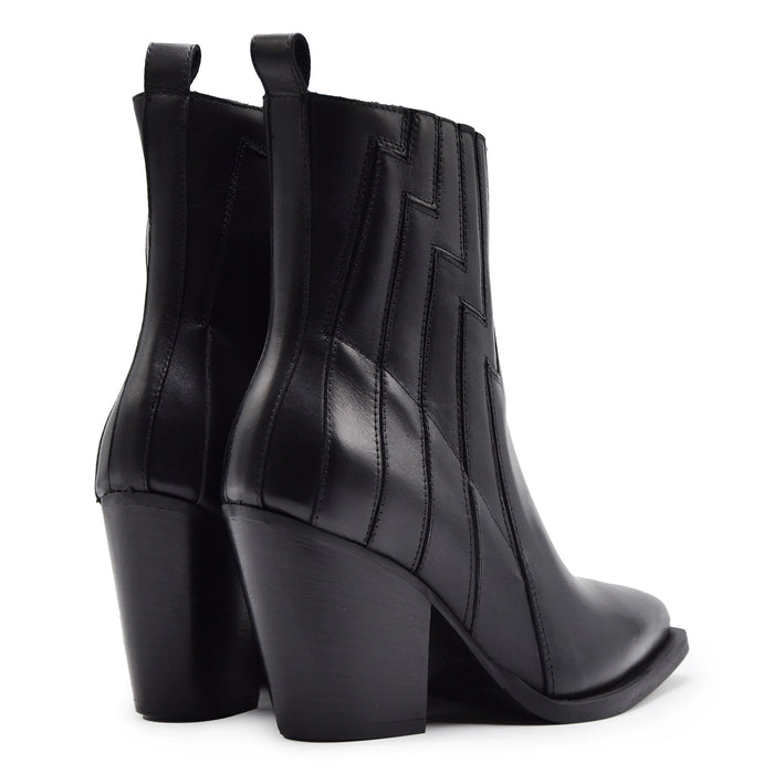 Texani Elvio Zanon Zip Laterale Nero In Pelle Con Tacco Comodo