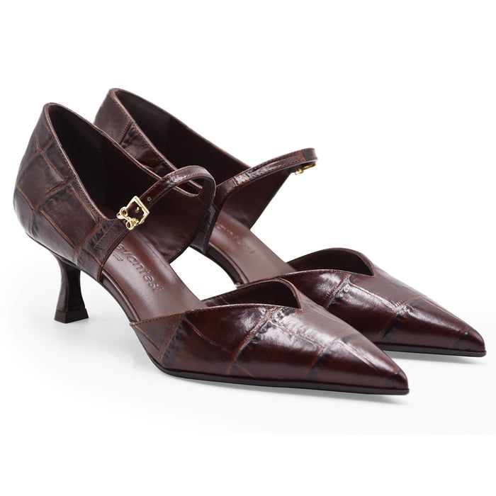 Décolleté Sergio Levantesi Donna EDITH67 Pelle Marrone Cocco