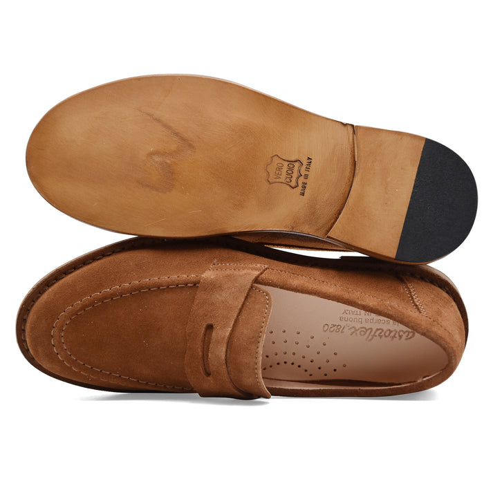 Astorflex Fastflex 25 Men's Suede Havana Loafers Made In Italy