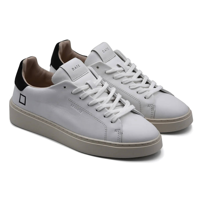 Sneakers Uomo D.A.T.E. Levante Calf Bianco Con Talloncino Nero
