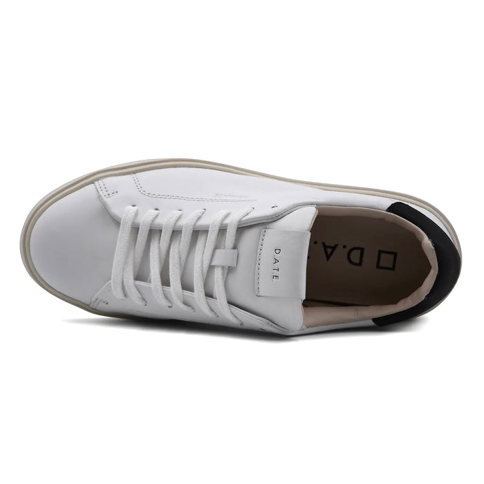 Sneakers Uomo D.A.T.E. Levante Calf Bianco Con Talloncino Nero