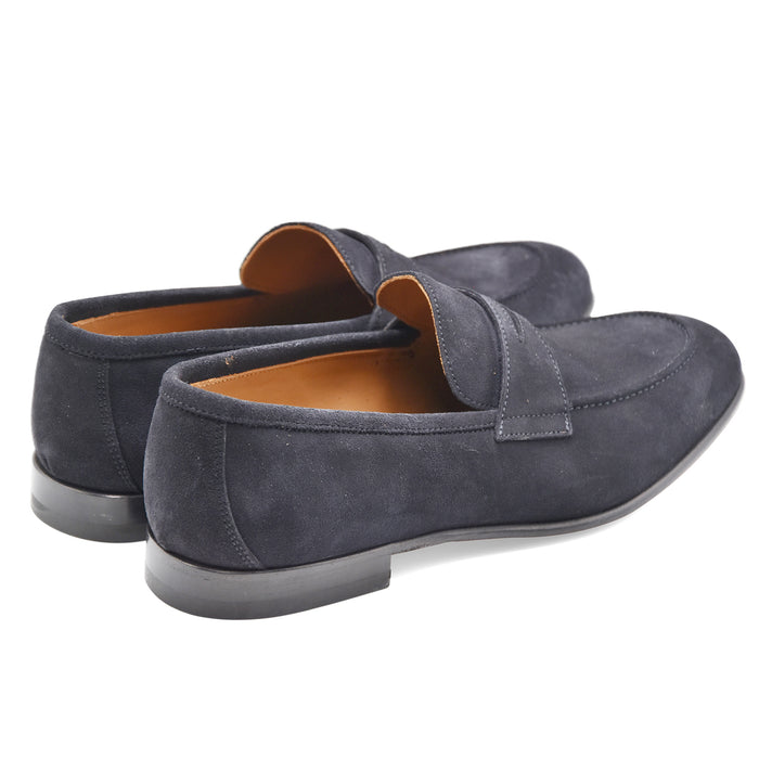 Mocassini Uomo Cerbero GH 1 Pelle Scamosciata Blu Made In Italy