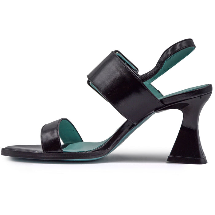 Delaila Glenda Lux Women's Sandals Black Maxi Buckle Made In Italy