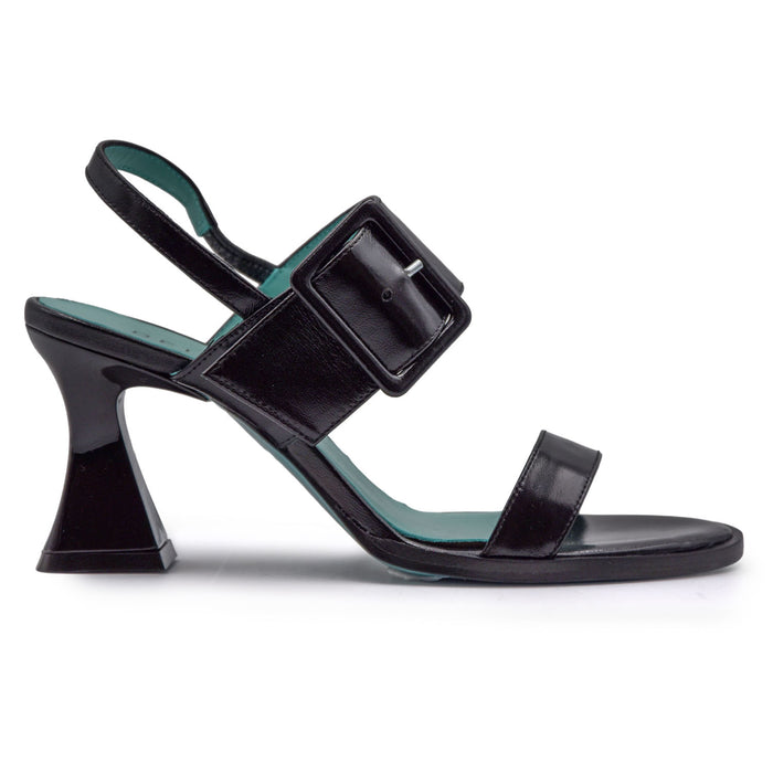 Delaila Glenda Lux Women's Sandals Black Maxi Buckle Made In Italy