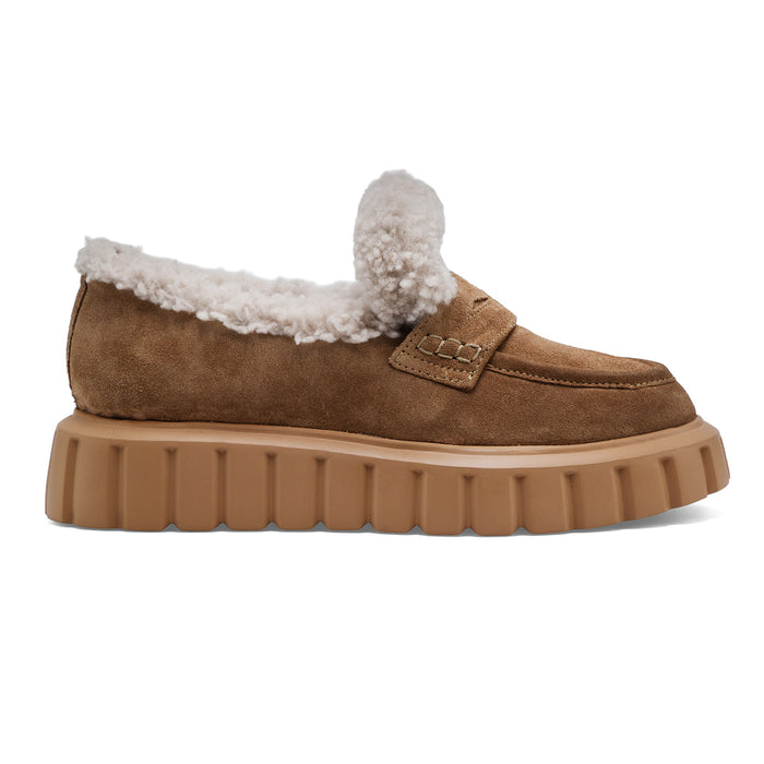 Grenelle Mok 2 Fur Loafers Light Brown Beige Casual Style