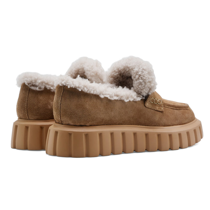 Grenelle Mok 2 Fur Loafers Light Brown Beige Casual Style