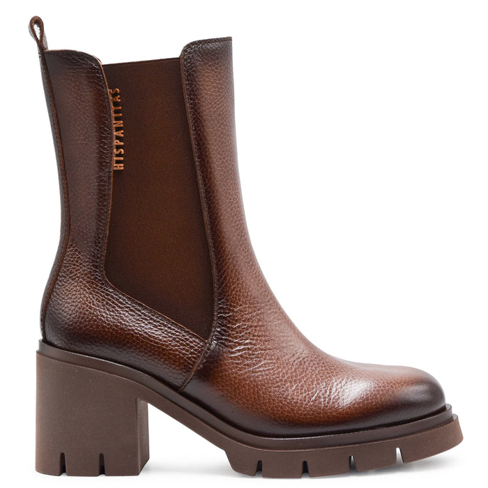 Stivaletti Hispanitas Donna Pelle Marrone Con Suola Resistente