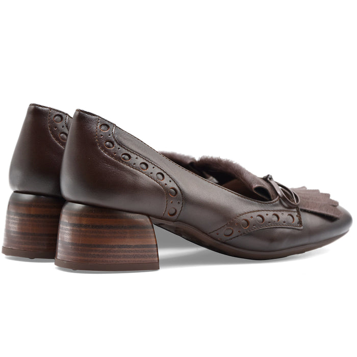 Mocassini Hispanitas Espresso Donna Frangia Decorativa Frontale