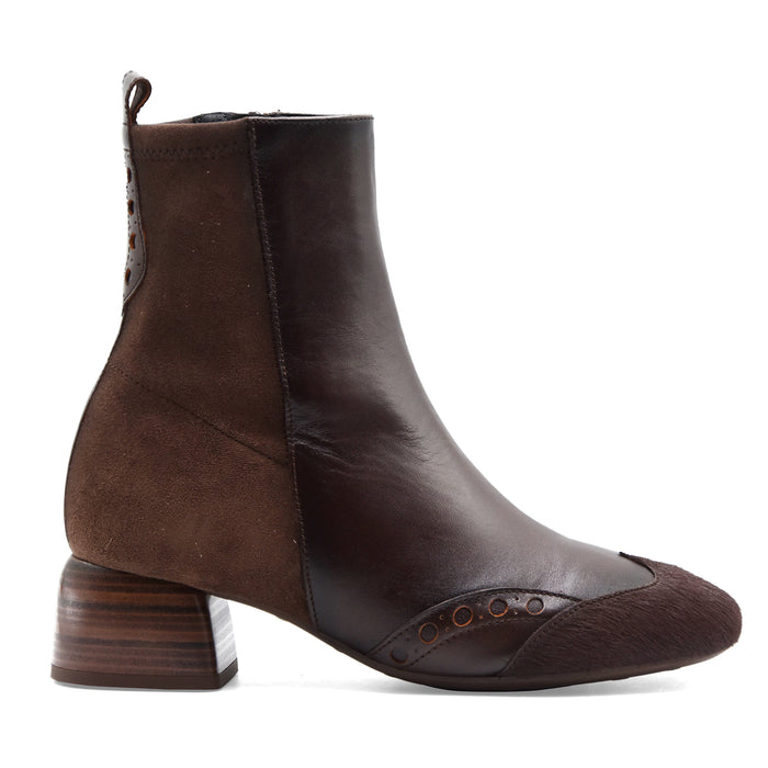 Stivaletti Hispanitas Marrone Espresso Donna Contrasto Texture