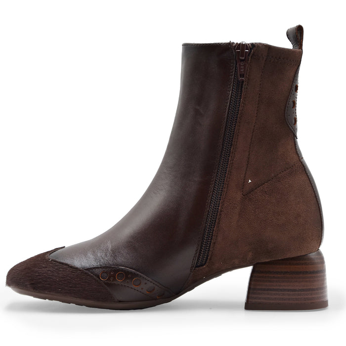 Stivaletti Hispanitas Marrone Espresso Donna Contrasto Texture